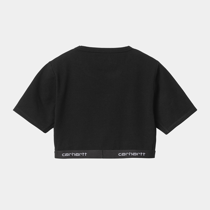 Najfatalniejszy Carhartt Script Crop Damskie Czarne | KXJ-542193