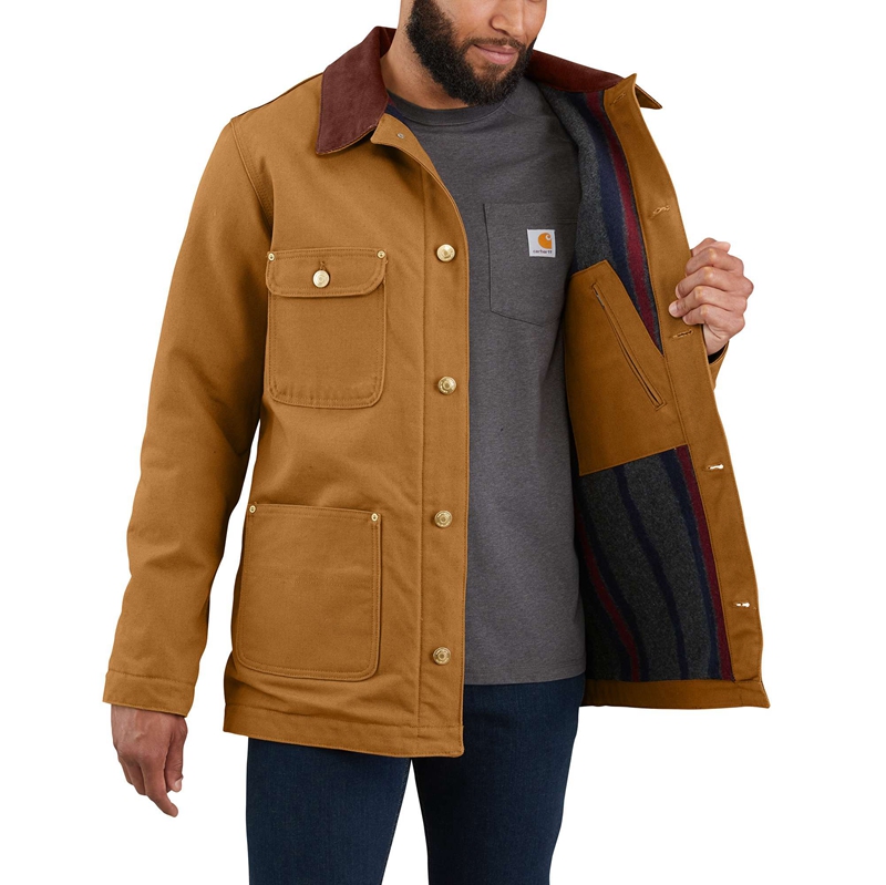 Płaszcze Carhartt Loose Fit Firm Duck Blanket-Lined Chore Męskie Brązowe | AFV-058176