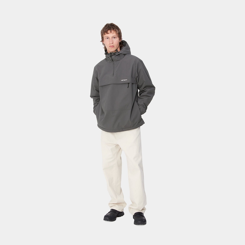 Pulower Carhartt Windbreaker Męskie Ciemny Szare | UEL-835420