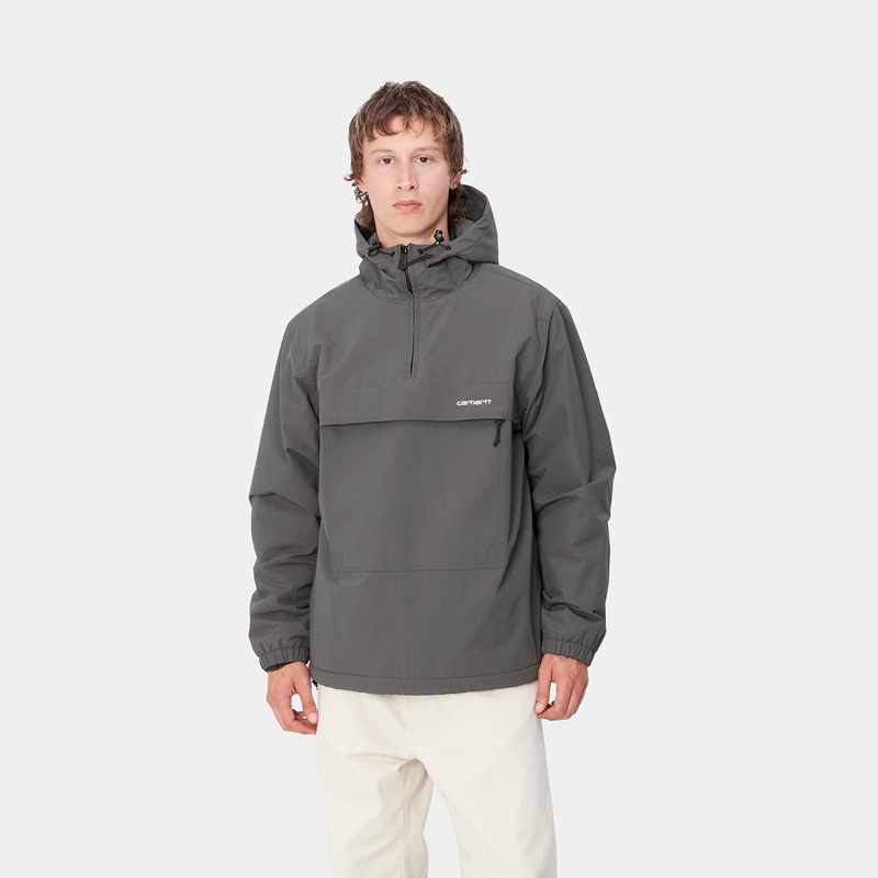 Pulower Carhartt Windbreaker Męskie Ciemny Szare | UEL-835420