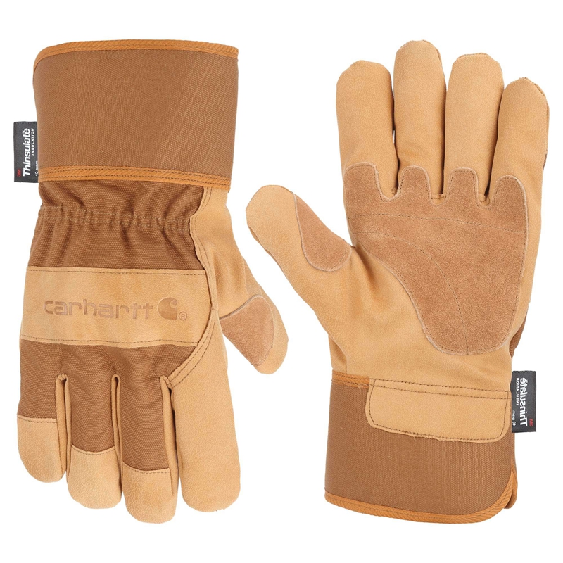 Rękawiczki Carhartt Insulated Grain Leather Safety Cuff Work Męskie Brązowe | DZE-032978