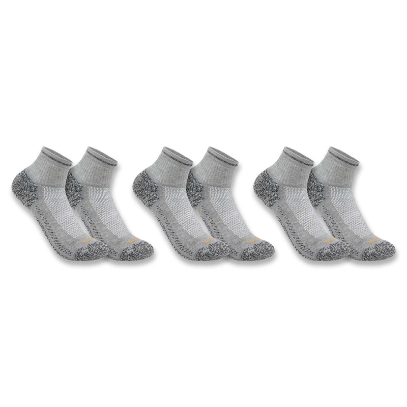 Socks Carhartt Force® Midweight Quarter 3-Pack Męskie Szare | CPR-687529