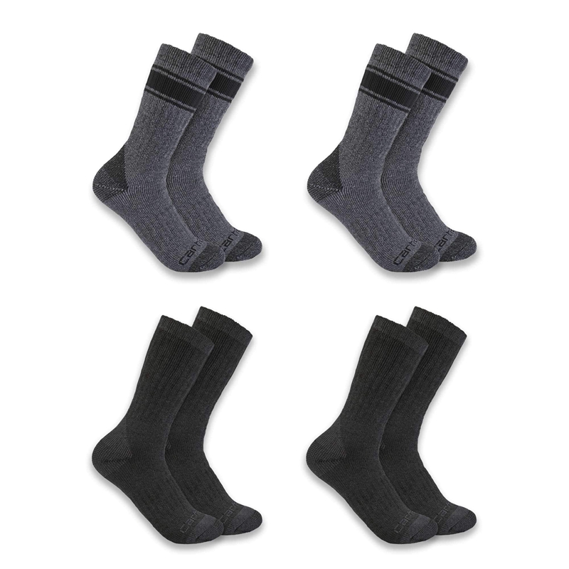 Socks Carhartt Heavyweight Crew 4-Pack Męskie Ciemny Szare | FBK-579681