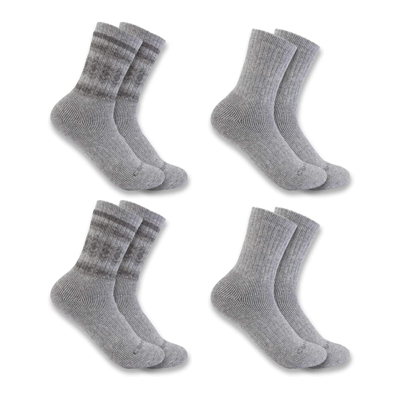 Socks Carhartt Heavyweight Synthetic-Wool Blend Crew 4-Pack Damskie Szare | NVE-531486