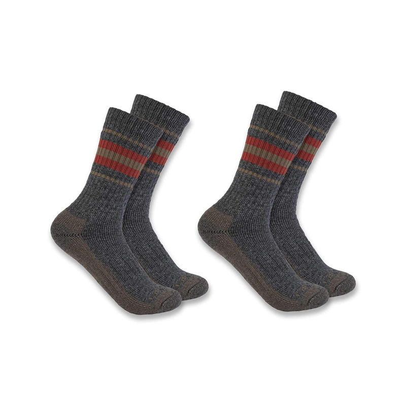 Socks Carhartt Heavyweight Synthetic-Wool Blend Crew 2-Pack Damskie Ciemny Szare | NTK-453806