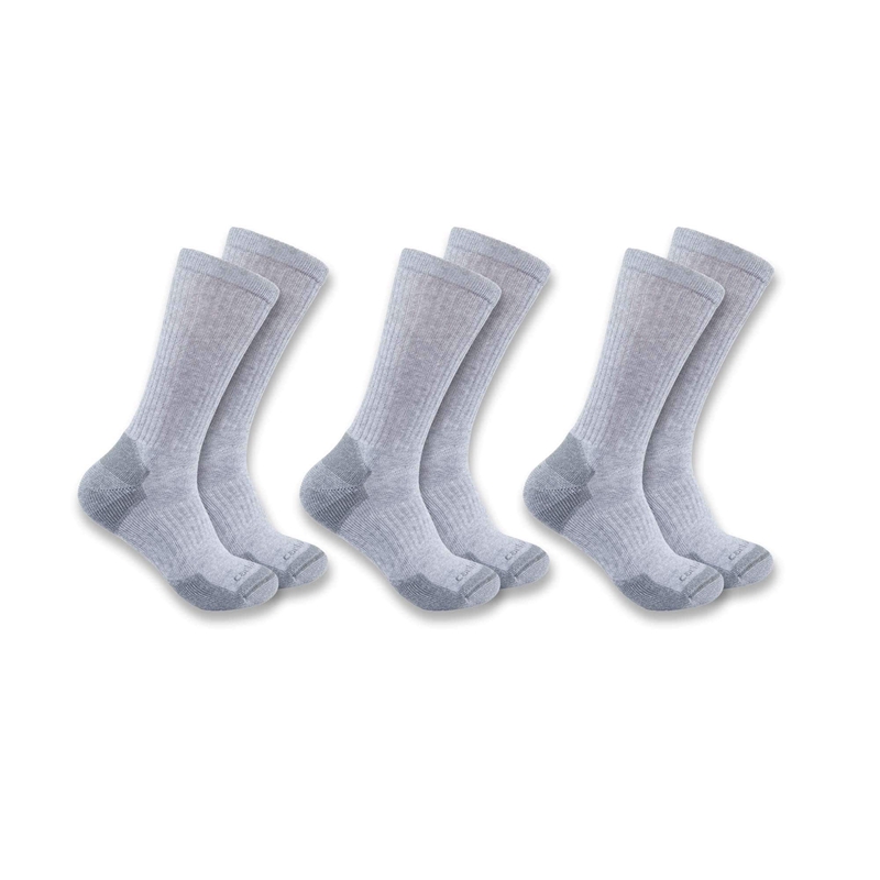 Socks Carhartt Midweight Cotton Blend Crew 3-Pack Męskie Szare | AIB-352471