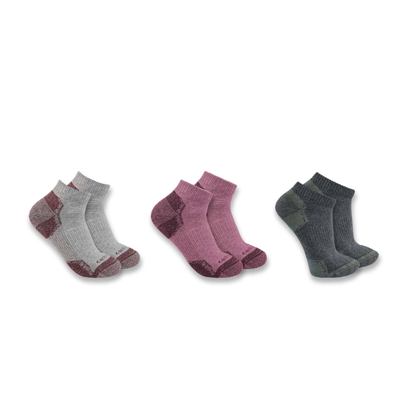 Socks Carhartt Midweight Cotton Blend Low Cut 3 Pack Damskie Ciemny Szare | OEB-256418