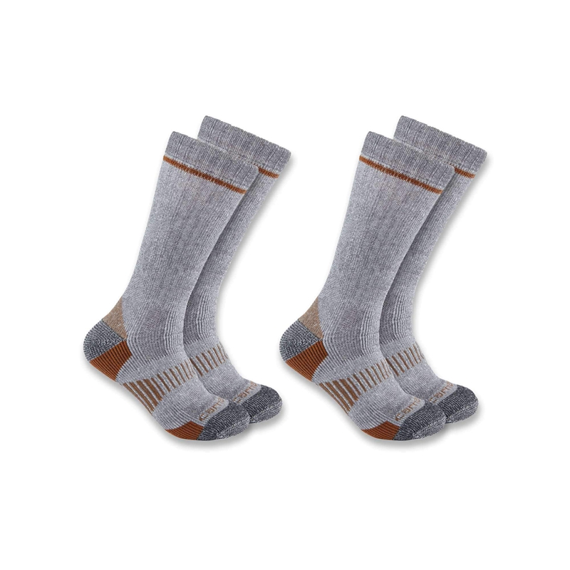 Socks Carhartt Midweight Synthetic-Wool Blend Boot 2-Pack Męskie Szare | UFD-954728