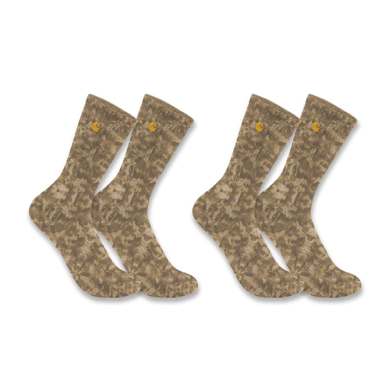 Socks Carhartt Midweight Tie-Dye Crew 2-Pack Damskie Ciemny Khaki | FWP-657293