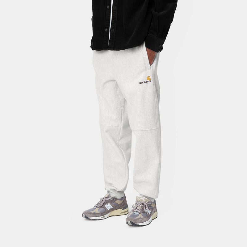 Spodnie Carhartt American Script Jogging Męskie Szare | CHJ-329504