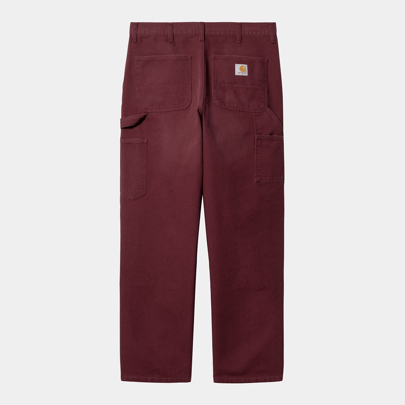 Spodnie Carhartt Double Knee Męskie Bordowe | CQG-941853