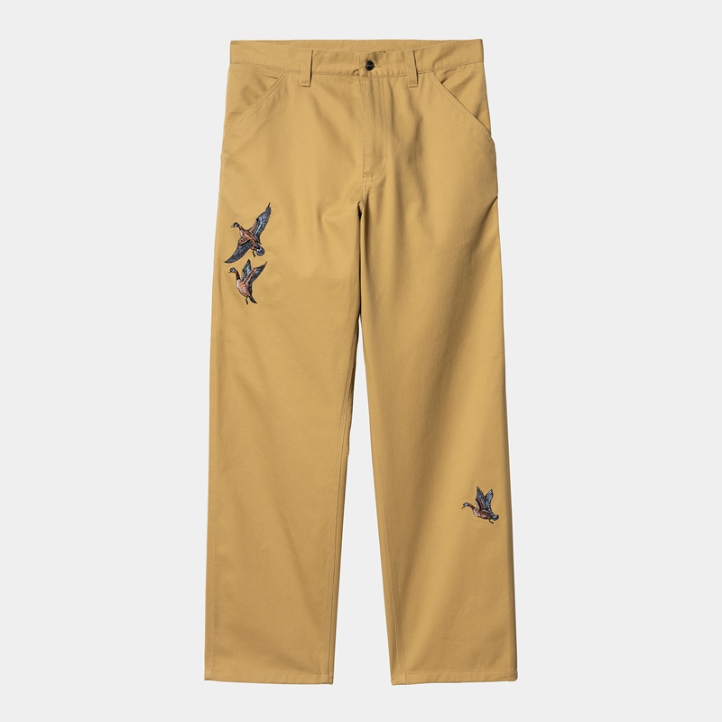 Spodnie Carhartt Ducks Single Knee Męskie Khaki | RJX-439605