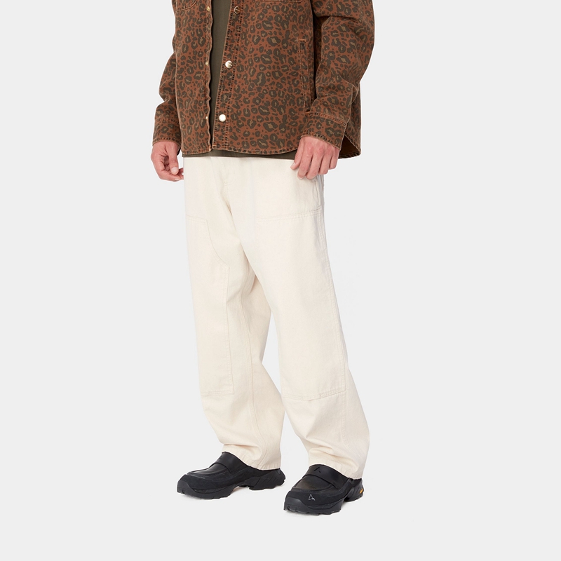 Spodnie Carhartt Midland Double Knee Męskie Kremowe | OWY-397485