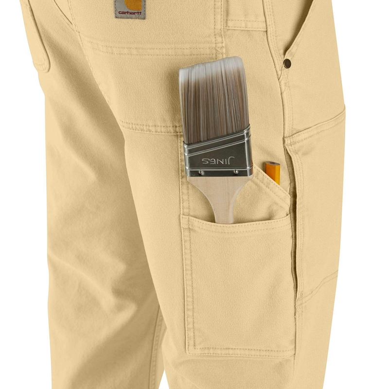 Spodnie Carhartt Rugged Flex® Relaxed Fit Garment Dyed Duck Double-Front Utility Męskie Brązowe | CTD-326490