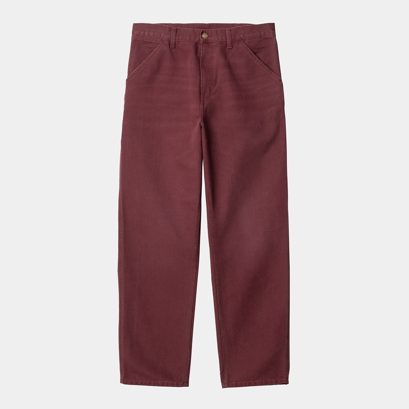 Spodnie Carhartt Single Knee Męskie Bordowe | WIM-075469