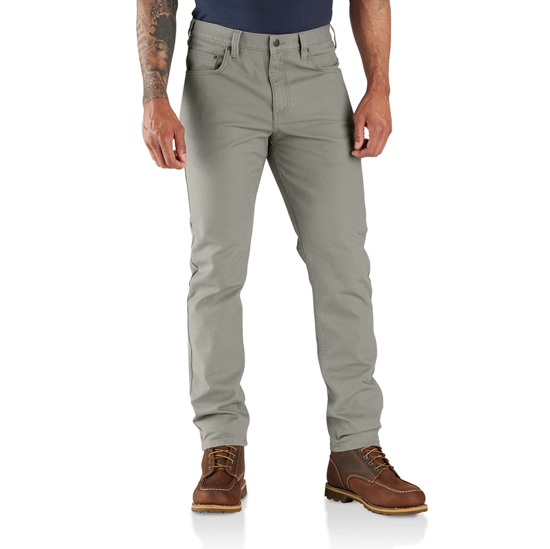 Spodnie Robocze Carhartt Rugged Flex® Slim Fit Duck 5-Pocket Tapered Męskie Szare | KDP-378524