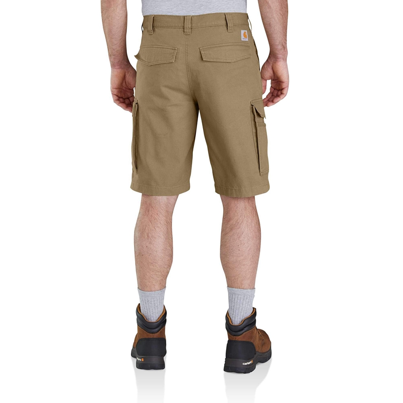 Szorty Robocze Carhartt Rugged Flex® Relaxed Fit Canvas Cargo Męskie Oliwkowe | MTB-647592