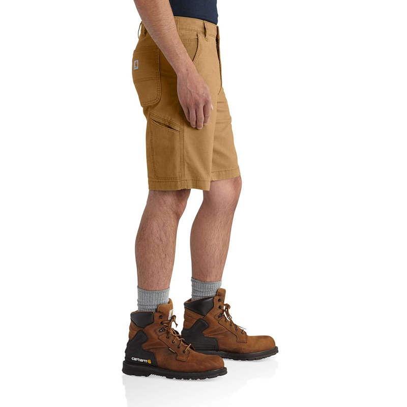 Szorty Robocze Carhartt Rugged Flex® Relaxed Fit Canvas Męskie Ciemny Szare | OHP-796034